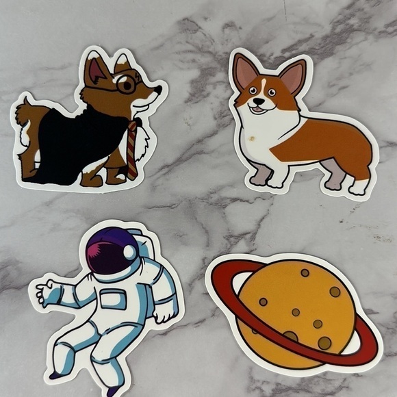Corgi Coffee Space Stickers - Picture 2 of 5